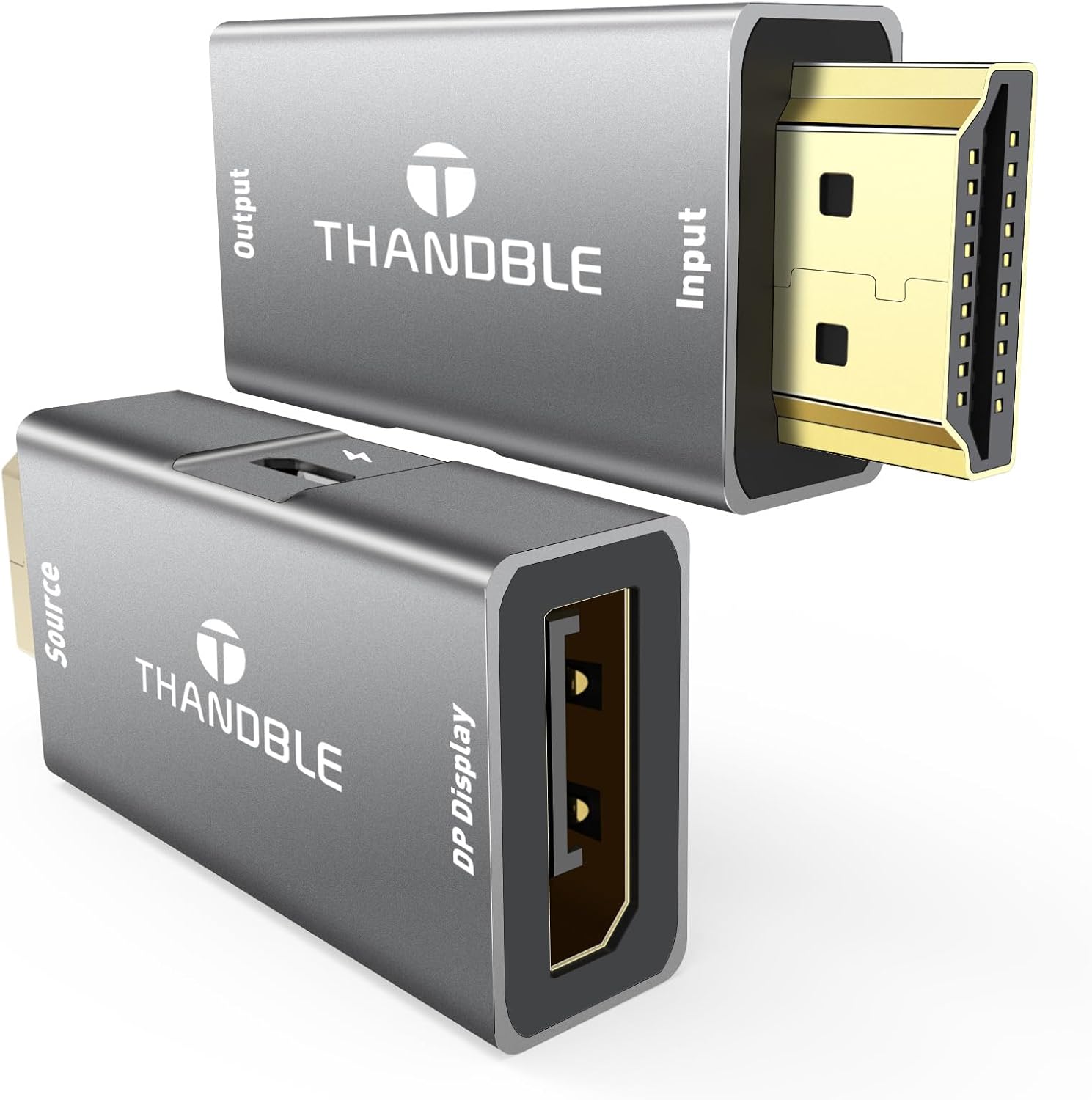 HDMI to DisplayPort Adapter 4K 60Hz, HDMI Souce to Display Port Monitor Converter, HD Male Compatible with Laptops, Graphics Cards, PS5, AMD,NVIDIA-1 Pack 2 inch