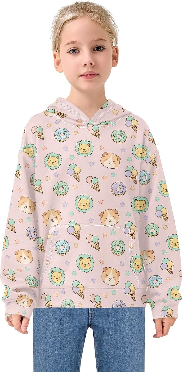 Guinea Pig Dessert Toddler Girls Pullover Hoodie Sweatshirt 4-14Y A2309235