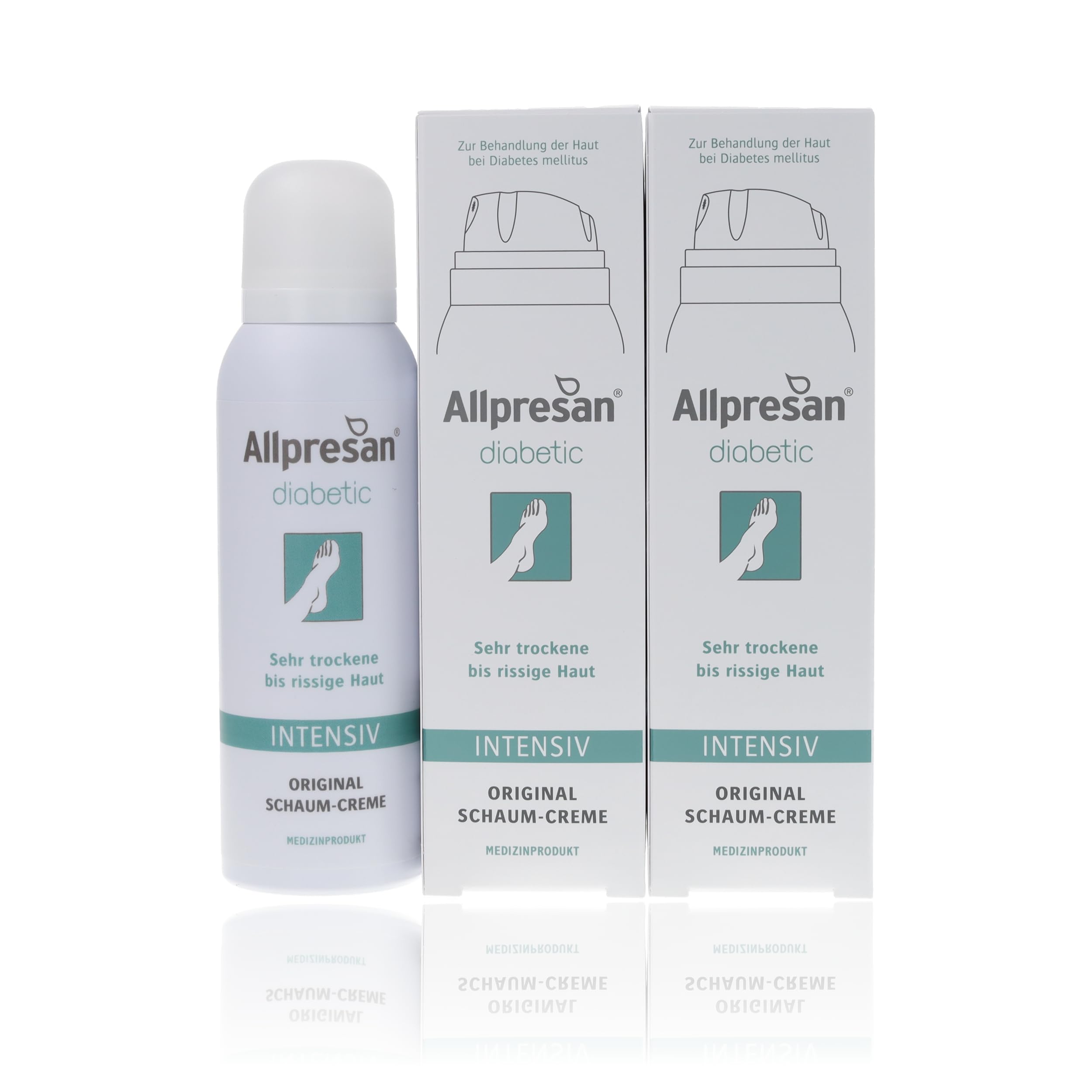 Allpresan diabetic INTENSIV Schaum-Creme - bei Diabetes mellitus - für sehr trockene bis rissige Fußhaut - 125 ml (3er Pack)