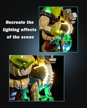LED Lighting Set Compatible with Lego Donkey & Puss in Boots 72423 Set, DIY Light Up Kit for 72423 Building Blocks Model (Building Sets Not Included)