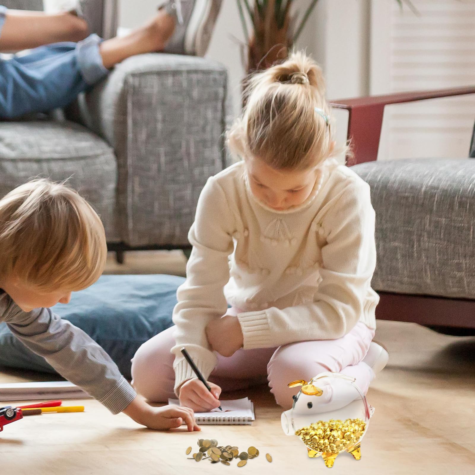 Amazon.co.jp: 透明な貯金箱 - 透明アクリルコインホルダー 大型ノベルティコインバンク | 子供用現金収納容器  紙幣やコイン用の開けられない貯金瓶 丈夫なビジュアル貯金箱 : おもちゃ