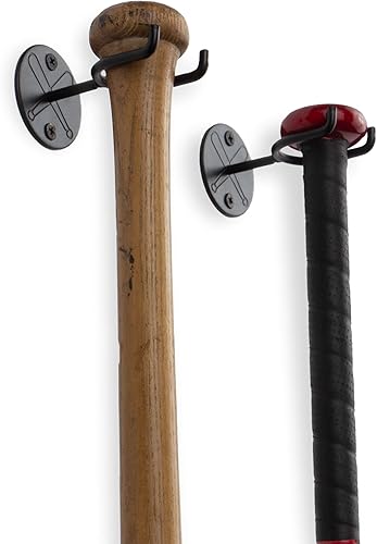 Miniatura 4 de Wallniture Sporta - Soporte de béisbol, soporte de pared para bate de béisbol para decoración de cueva de hombre, estante de almacenamiento de bolas