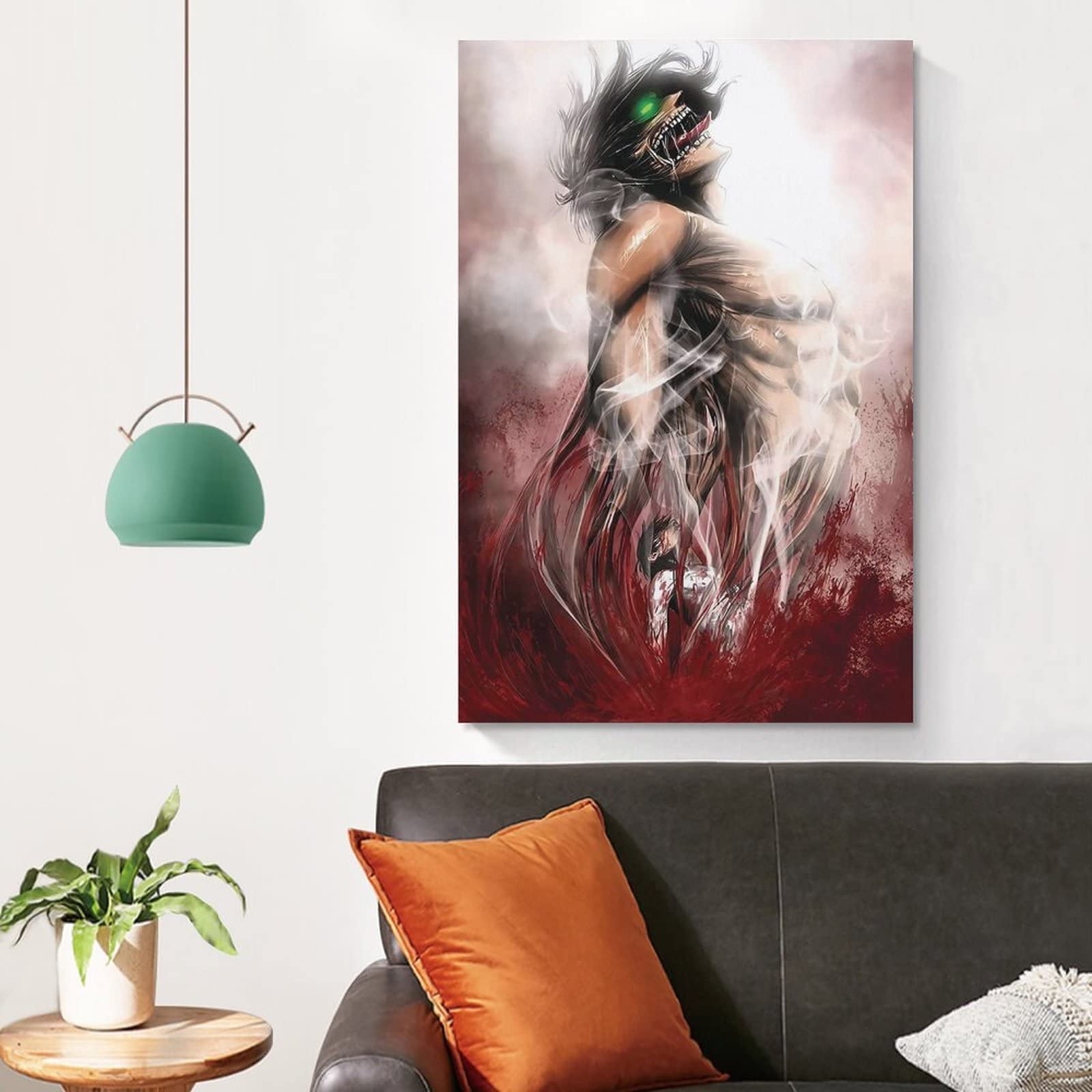 ECGRLNV Poster E Stampe 50 * 70cm Eren Yeager Attack on Titan Anime Print Picture Paintings for Living Room Bedroom Decoration Senza Cornice
