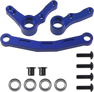 ShareGoo RC Steering Assembly Steering Steering Clutch Set with Bearing Compatible with Redcat Blackout XTE XBE SC Pro 1/10 RC Monster Truck Upgrade Parts (Blue)