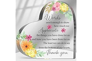 Acrylic Heart Appreciation Plaque - A Token of Gratitude for Valued Friends and Colleagues