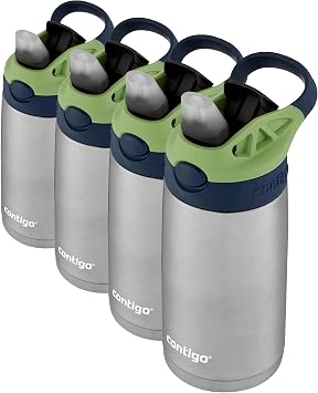Contigo AUTOSPOUT Camping Hydration Thermal Bottle 1 CountPack of 1 Blueberry/Green Apple Pack of 4