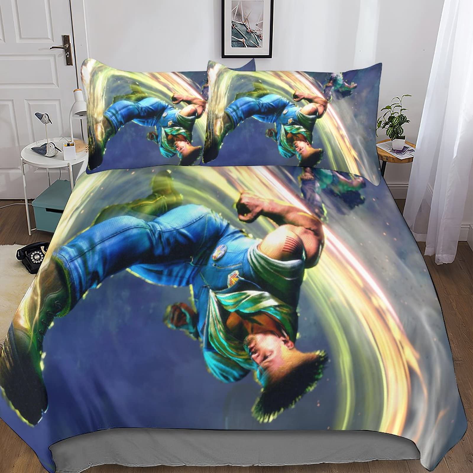 Ensemble de literie Street Fighter avec housse de couette 220x240cm et taies d'oreiller pour lit King
