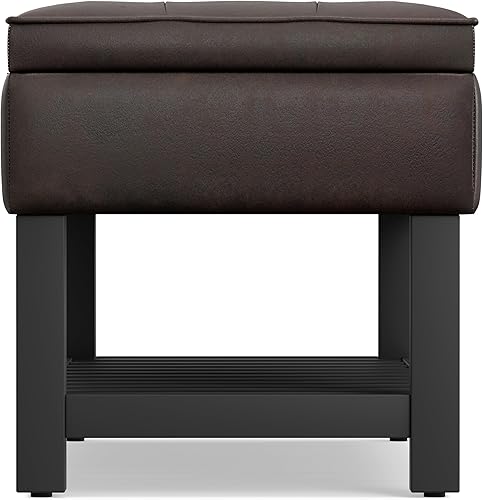 Miniatura 81 de SIMPLIHOME Cosmopolitan - Banco otomano rectangular de transición de 44 pulgadas de ancho con parte inferior abierta en piel sintética vegana gris