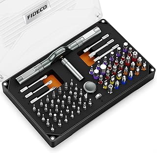 Conjunto de chaves de fendas magnéticas com clique 74 em 1, conjunto de pontas de chave de fenda multi bit de aço S2 com estojo de armazenamento, conjunto de chaves de fendas para computadores, óculos