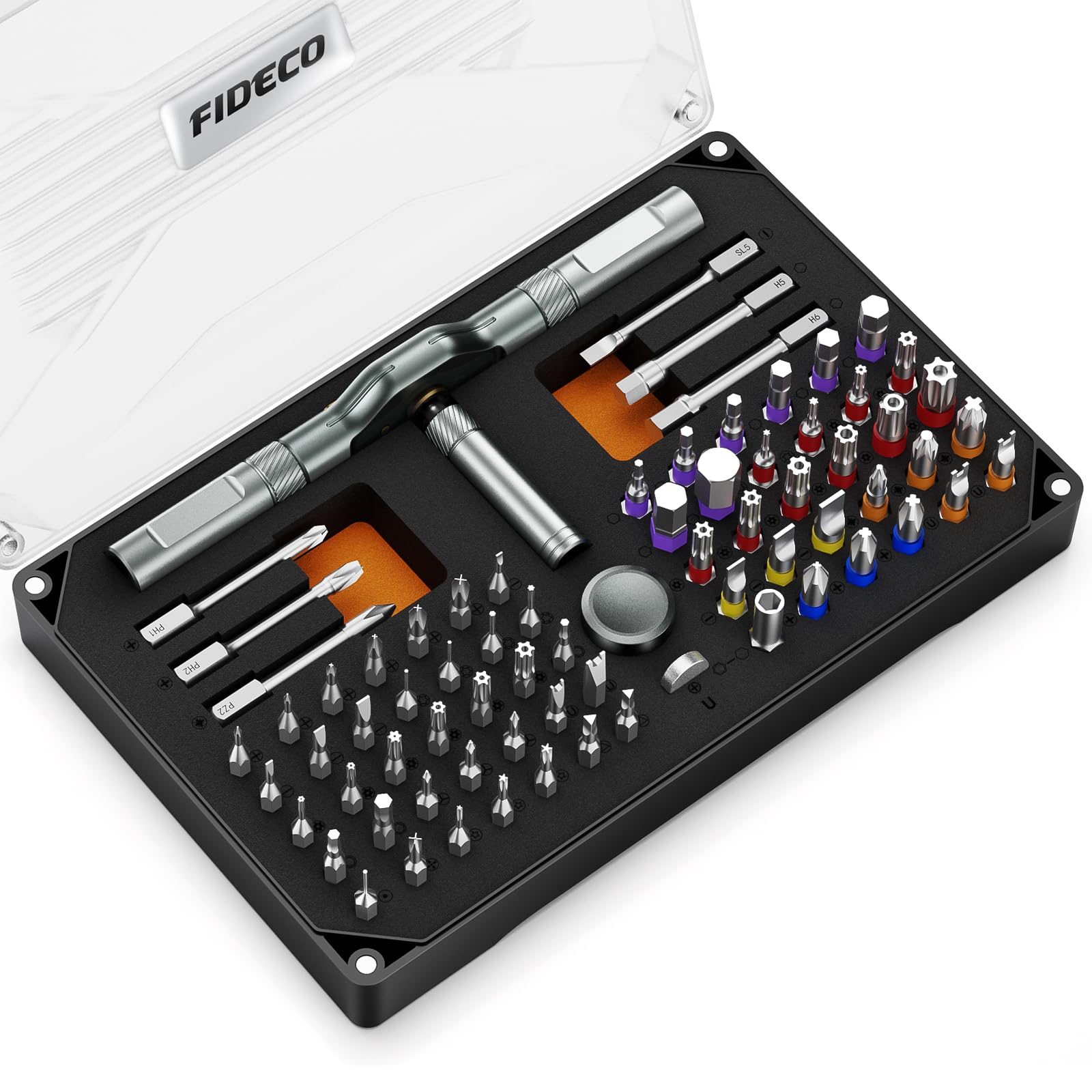 Amazon | FIDECO 74 in 1 磁気ラチェットドライバーセット マルチ