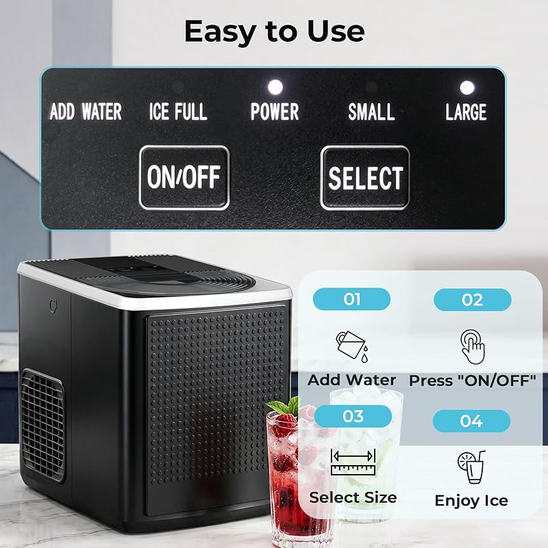 Antarctic Star Bullet Ice Maker Countertop, 9 Ice Fast in 6mins, 27lbs/Day image 5