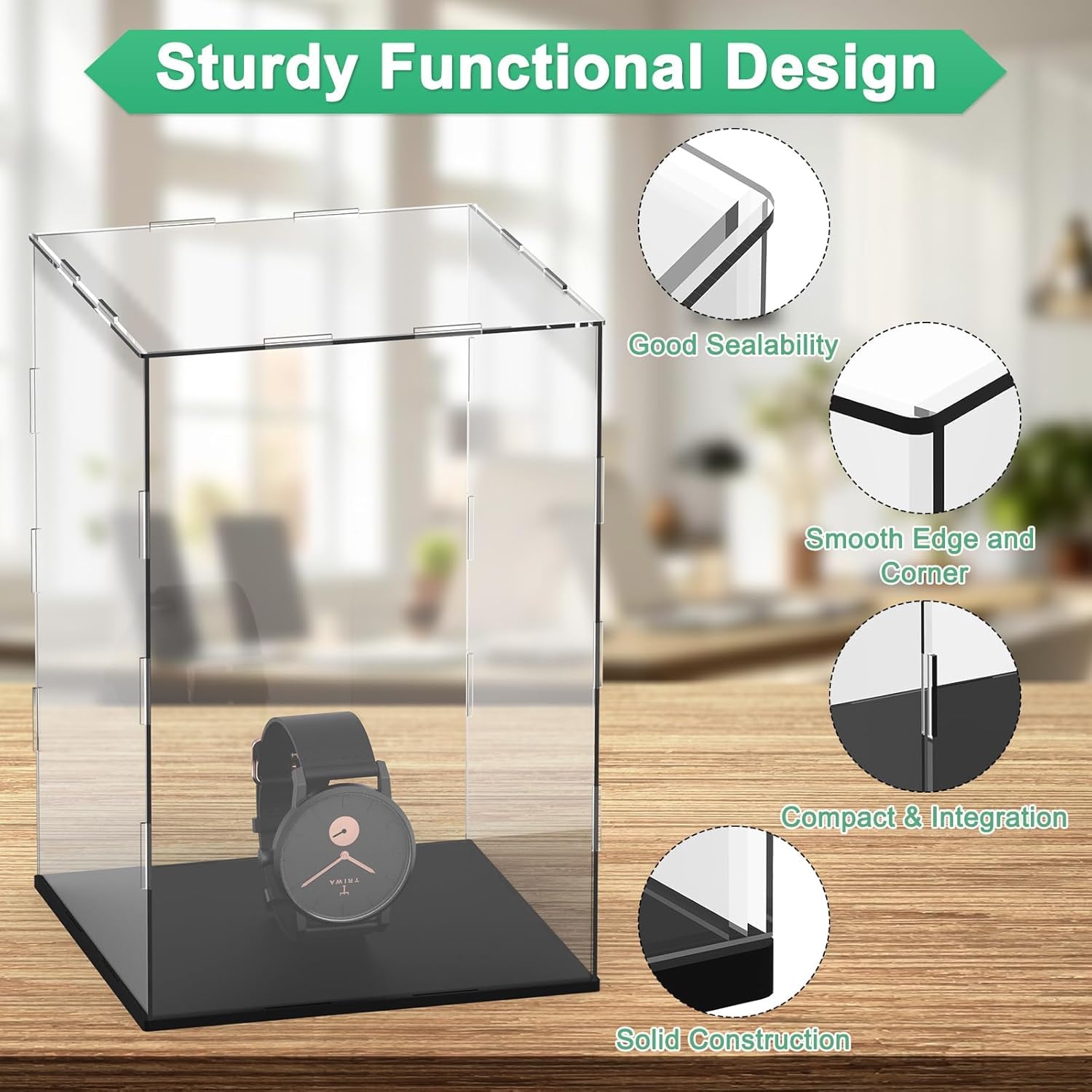 NIYANETAIL DIY Clear Acrylic Display Case β Dustproof Self-Assembly Box for Action Figures, Models, Statues, Collectibles, Dolls & Toys | Home Storage & Showcase (8 x 8 x 12 Inch) 3