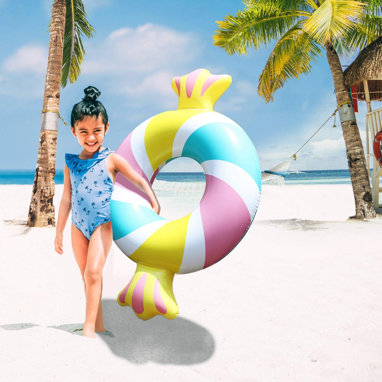 Parentswell Inflatable Pool Floats Candy Floaties Swim Rings Tubes, 3 Pack Beach Floatie Summer Fun Party Decoration Pool Lounge Toys for Kids : Toys & Games