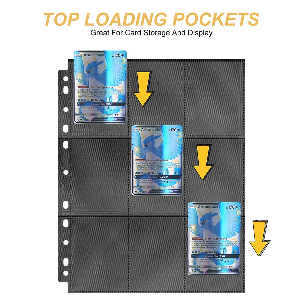 OSDUE Trading Card Sleeves,540 Double Sided Card Holder Pages, 30 Sheets Pocket Page Protectors - Image 4