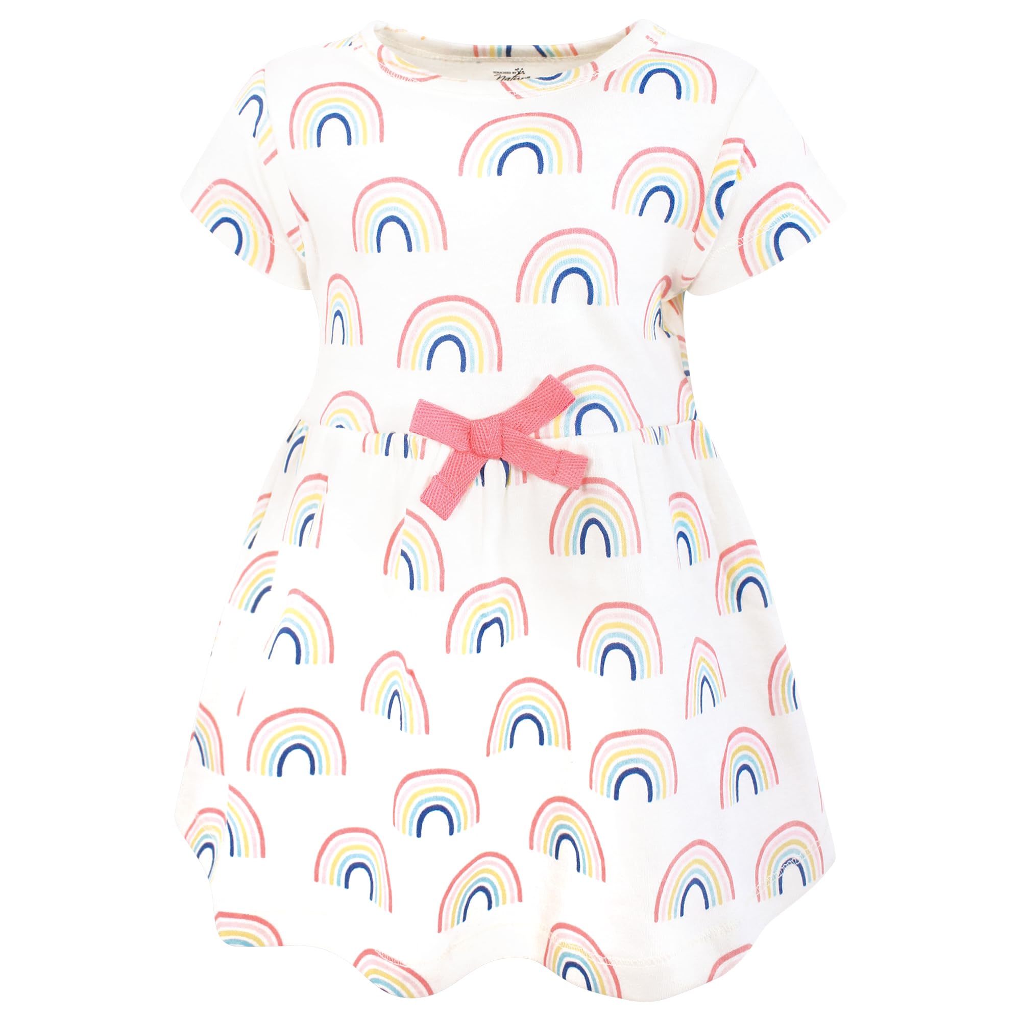 Touched by Nature Vestito e cardigan in cotone biologico per neonate, con arcobaleni