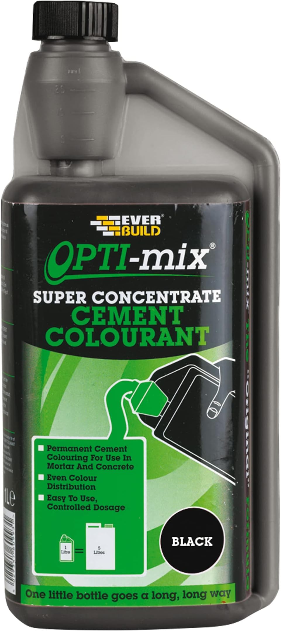 Everbuild Opti-Mix Super Concentrate Cement Colourant – One Shot Cement – Easy to Use – Black – 1 Litre