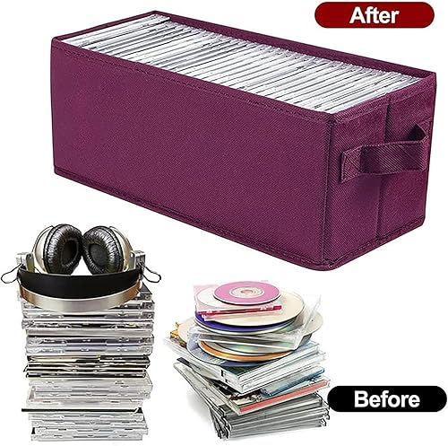 Miniatura 4 de UENTIP Cajas de almacenamiento para CD  Paquete de 2 cajas de CD  13.2 x 5.9 x 5.3 pulgadas, el contenedor tiene capacidad para 30 CD en estuches
