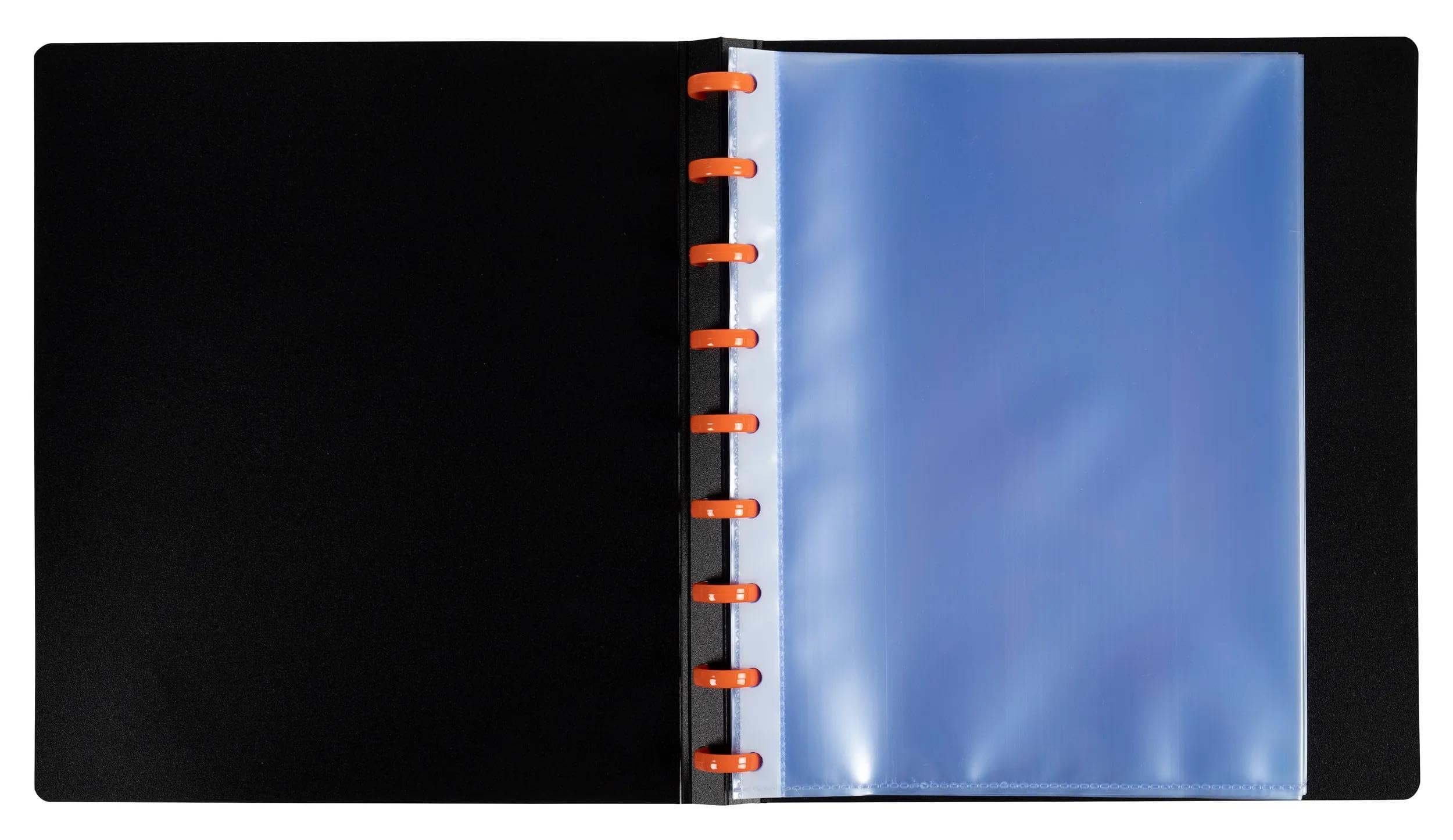 Exacompta 86034E 6er Pack Kunststoff-Sichtmappe Exactive 30 Fächer mit herausnehmbaren Hüllen und 5 vollfarbigen Registern DIN A5 ideal für Büro und Schule schwarz