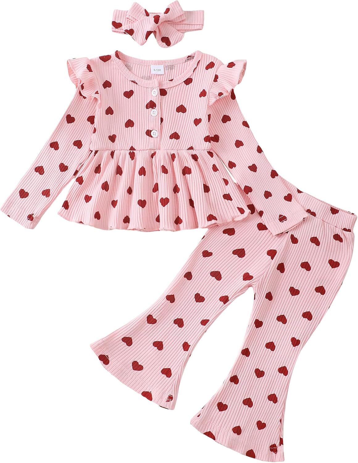 幼児 赤ちゃん 女の子 服 秋/冬 女の子 衣装 フリル 長袖 トップス 花柄 フレア パンツ 女児服セット