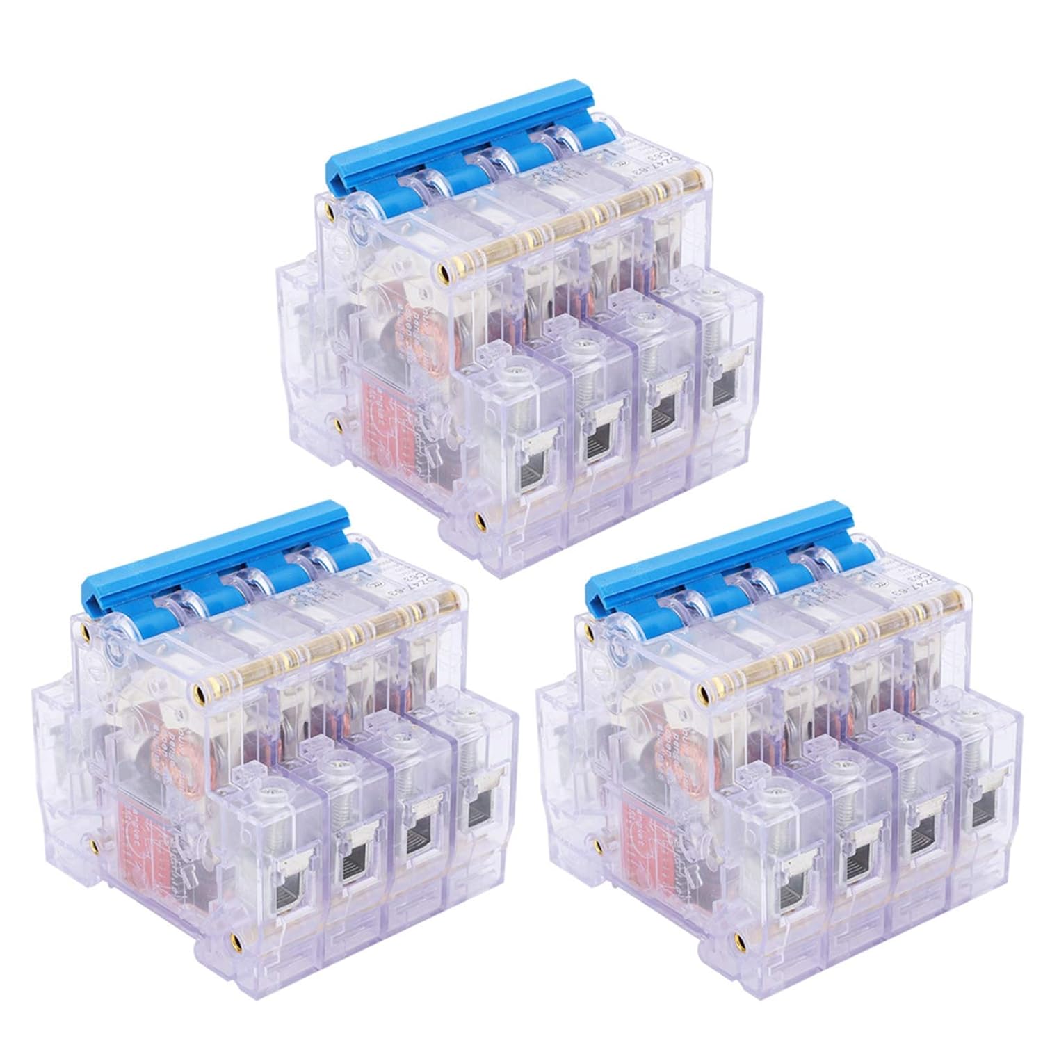 透明シェルサーキットブレーカー、DZ47-63 4p6~63a D 型サーキットブレーカー プラスチック製、回路過負荷の短絡保護用