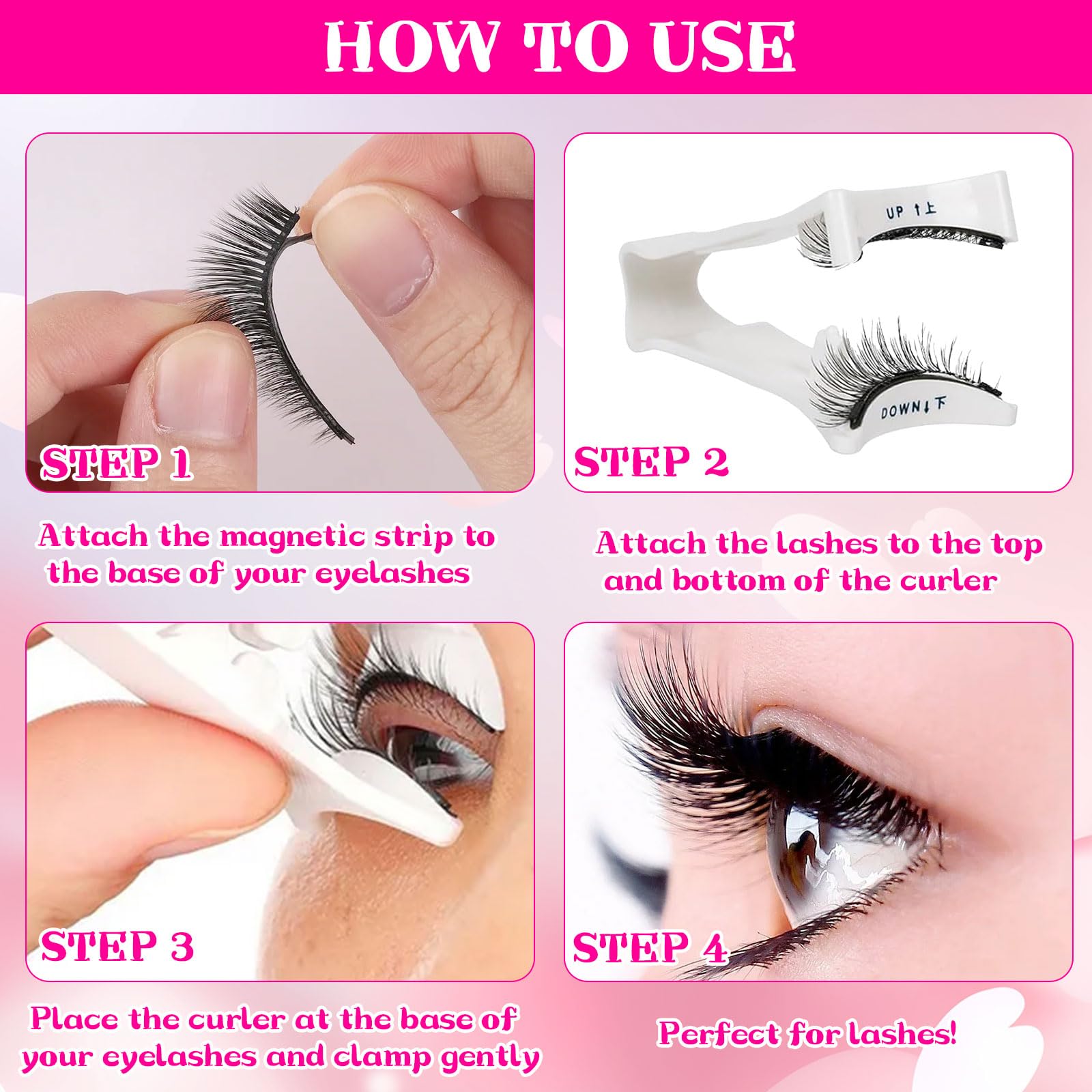 SUpoetry Magnetic Eyelashes Set 3D 3 works 6-26 mm, 3D Magnetic Fake Lashes - Image 3