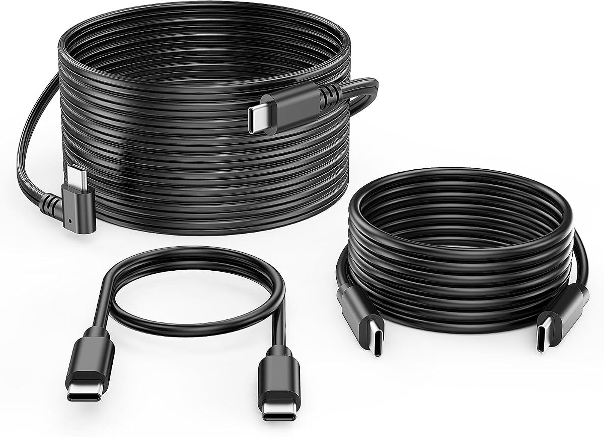 Paquete de 3 cables de alimentación duales USB-C para cámara de salpicadero | Bloquee rápidamente videos, instantáneas y alterne audio; Compatible con N4 Pro S, N5S, N4S, N5, E1 Pro, E2, E360, N2X y S1 Pro (máx.).