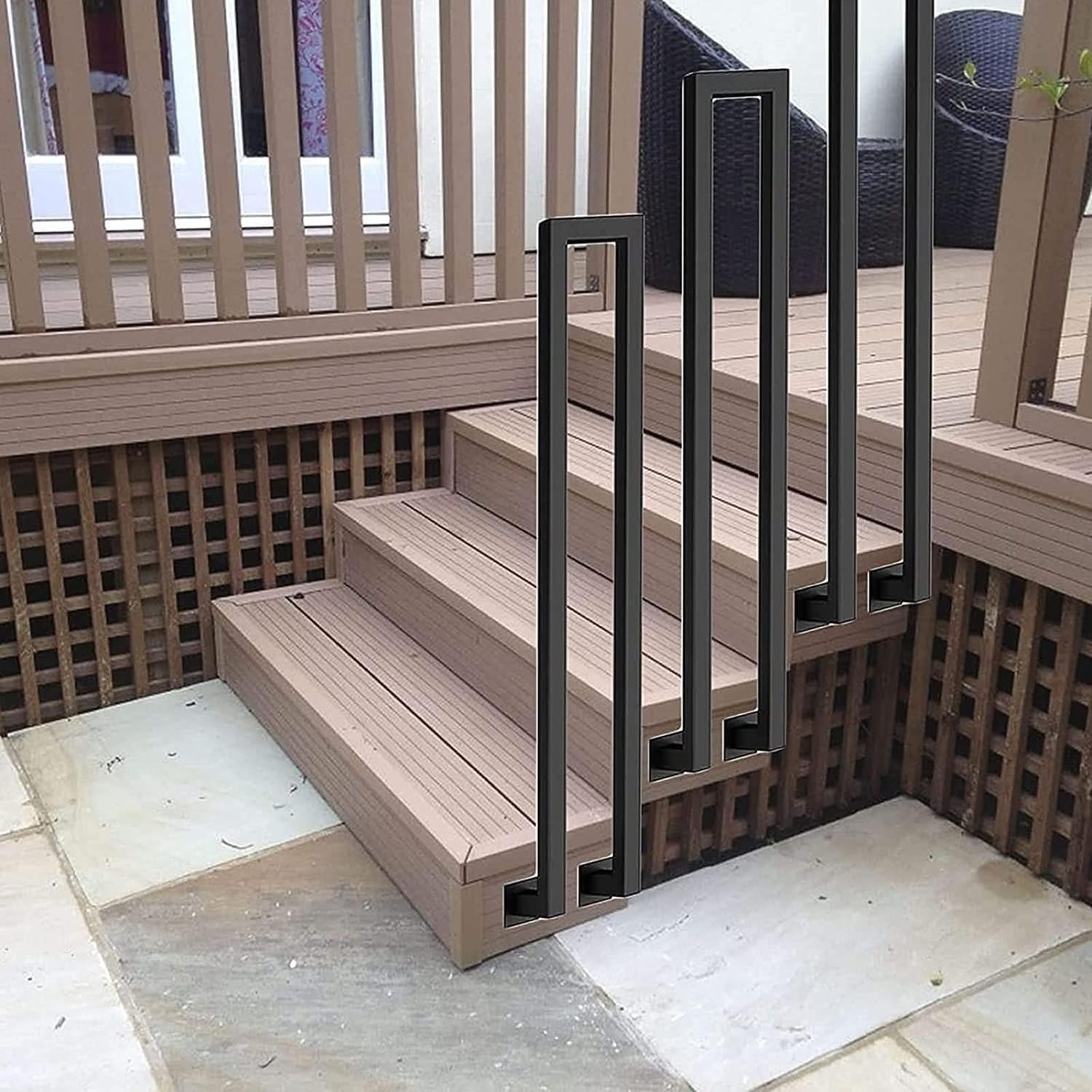 Main courante en U de 45cm : barre d'escalier latérale antidérapante