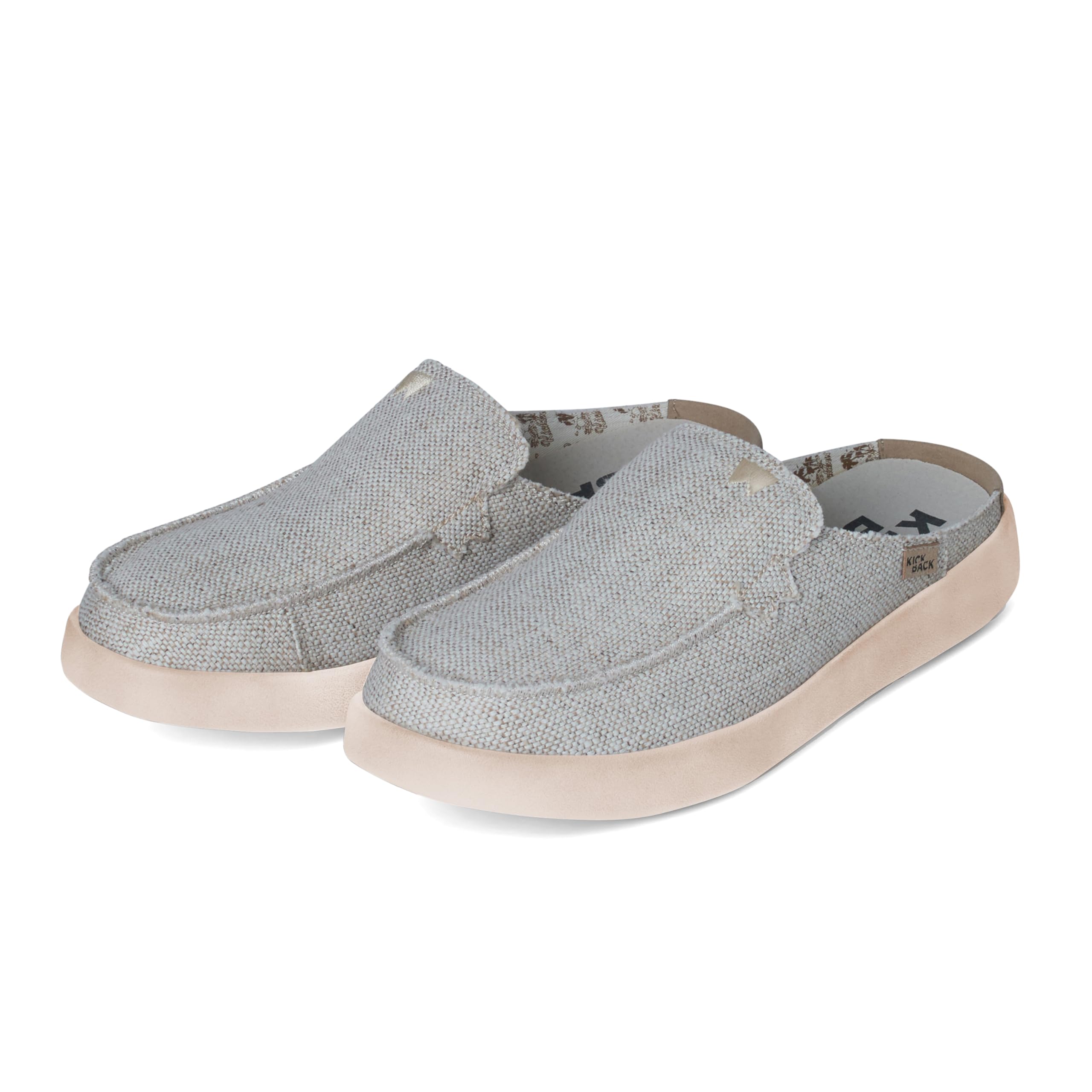 Kickback Barbeach Mules en Canvas pour Homme – Mocassins Slip‑on d’Été Décontractés avec Semelle Antidérapante et Semelle Intérieure Doublée Cuir – Plage, Voyage et Usage Quotidien