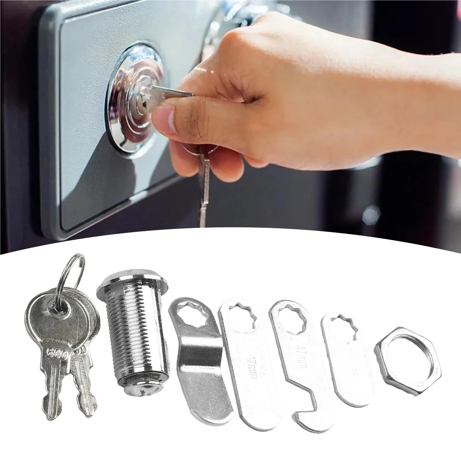 Cerradura de seguridad para armario, cajón, correo, buzón, armario, 2 llaves, 1 unidad (B-16 mm universal)