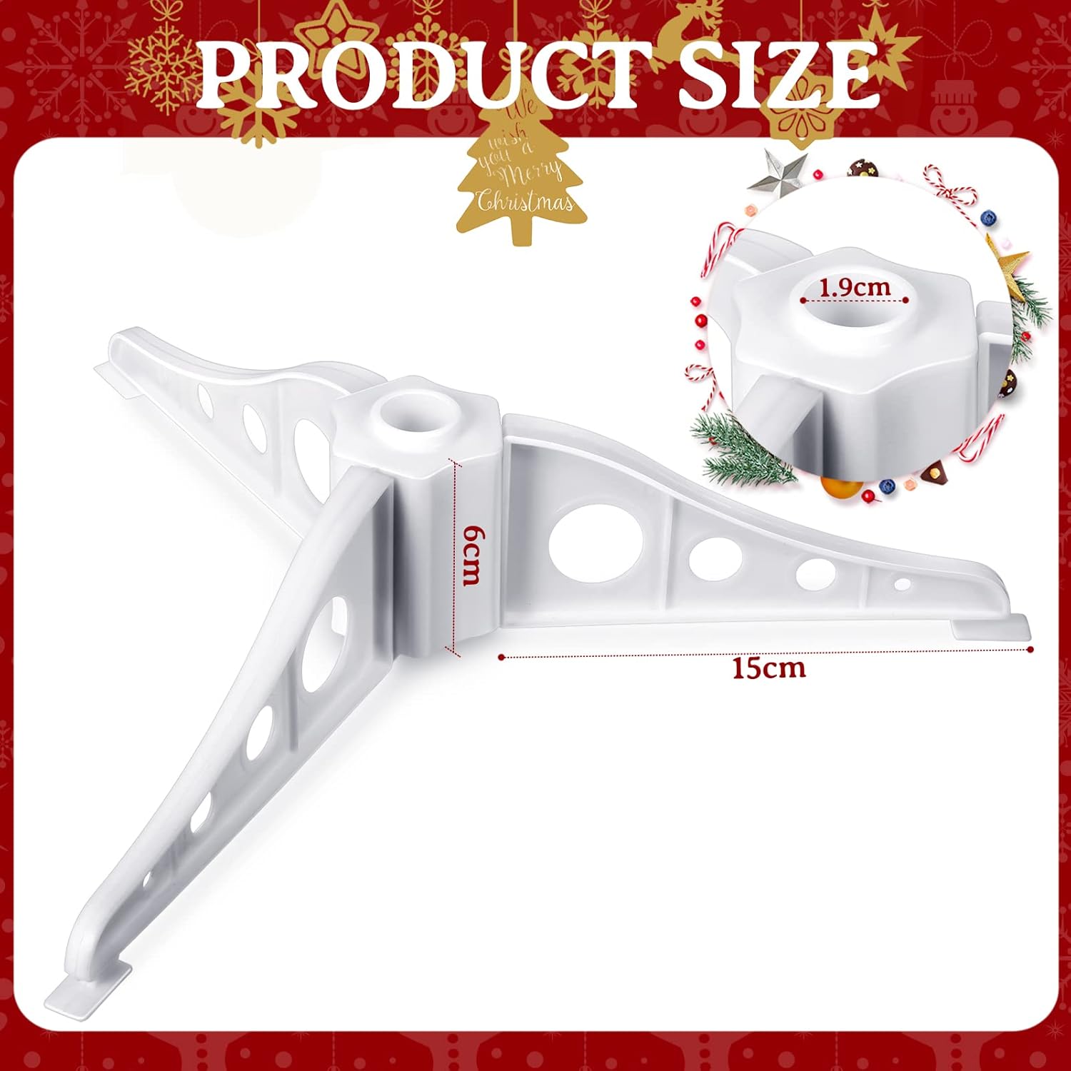 Youyole Christmas Tree Stand Plastic Legs Replacement White Artificial Xmas Base Holder for Trees 0.75'' in Diameter