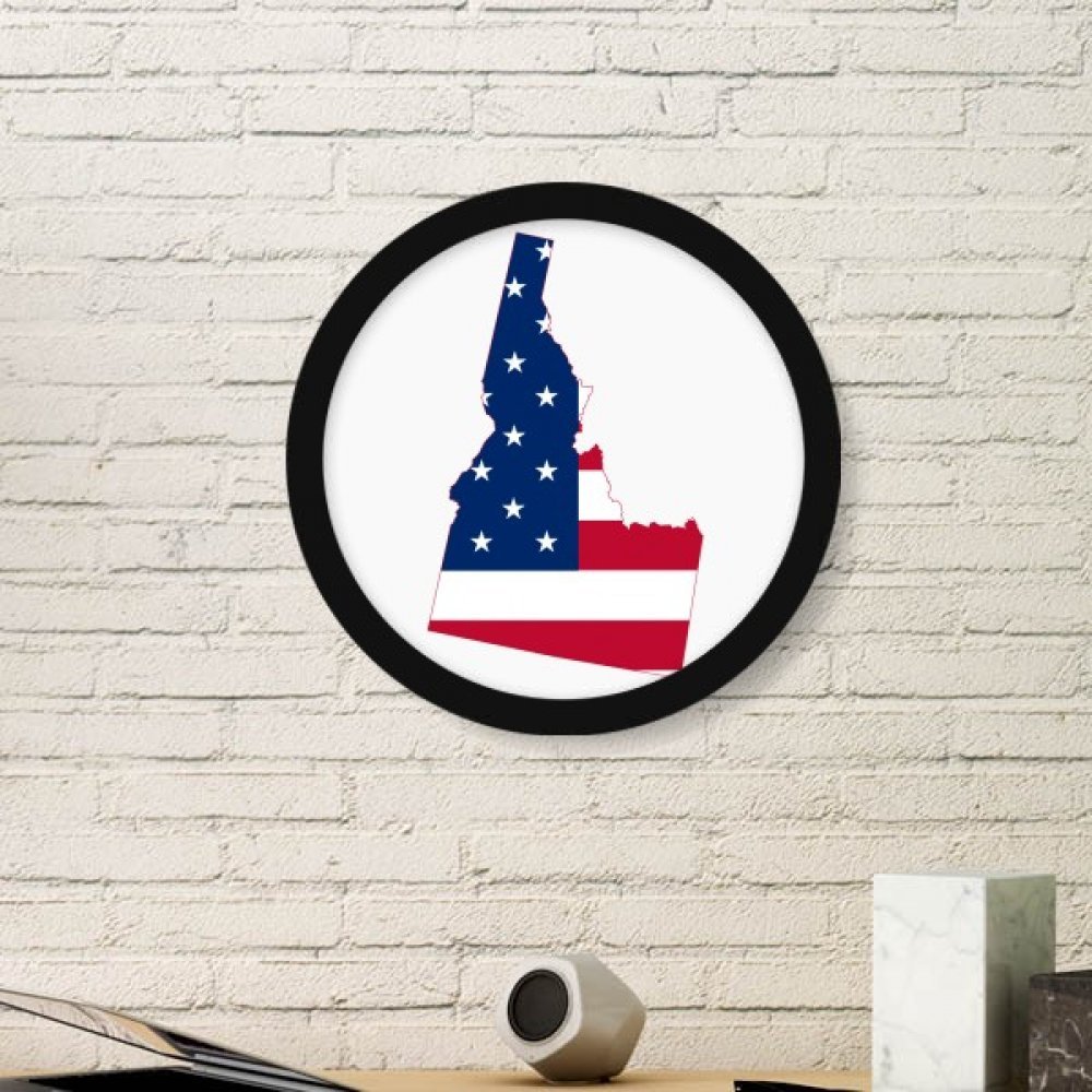 Drapeau américain en cadre rond Idaho pour personnaliser la décoration murale du salon