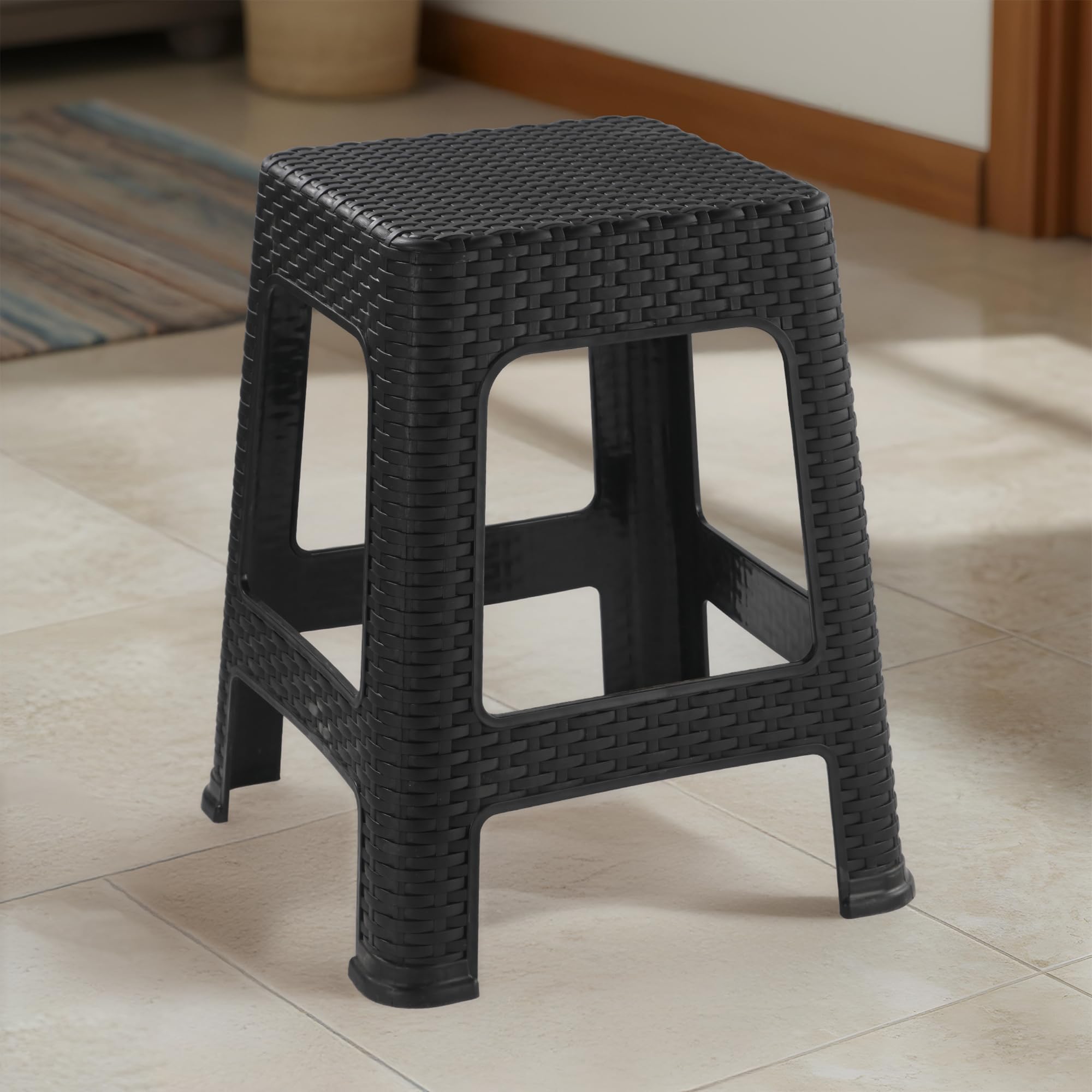 Kuber Industries Optima Stool - Black -8