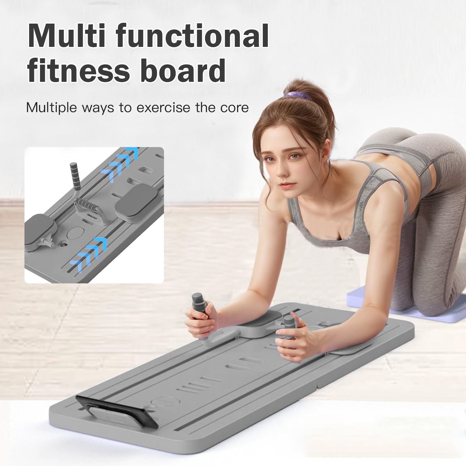 Mini Reformer Pilates per Casa, 5 En 1 Pilate Reformer Machine con Timer per Vita, Gambe, Braccia e Schiena, 2025 Upgrade Tavola Pilates Board
