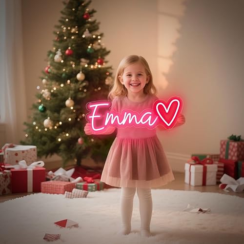 Miniatura 4 de Letrero de neón personalizado, letrero LED de neón personalizado para decoración de pared, dormitorio, regalos de cumpleaños para niñas de 10 años,