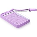 Firbon 12" Guillotine Paper Cutter, Heavy Duty 12-Sheet Capacity Trimmer for Cardstock, Photos, Scrapbooking, Office, Classroom, Studio (Purple)