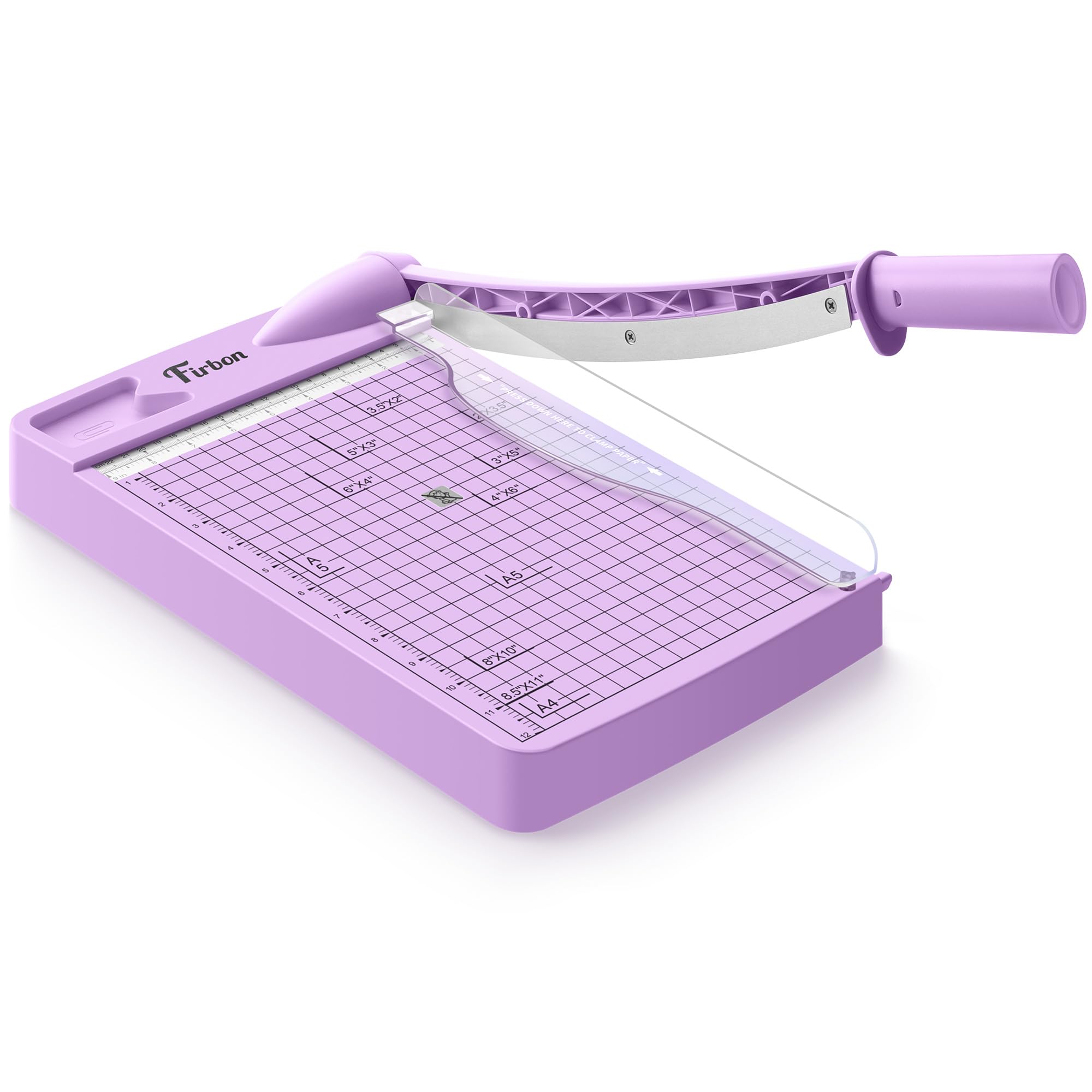 Firbon 12 Inch Guillotine Paper Cutter, Heavy Duty Paper Trimmer, Purple