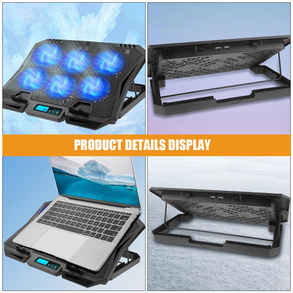 KALLORY Base Refrigeradora para Portátil de 15.6 Pulgadas Ventiladores Silenciosos y Diseño en Abs Adecuado para Celebracion Verano y Uso Prolongado en Laptops y PC