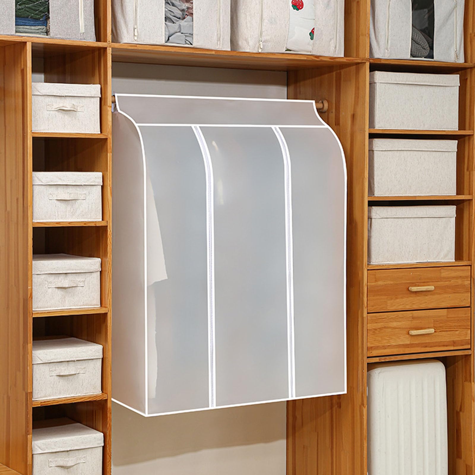 Clear Hanging Wardrobes Cover PEVA Materials Waterproof Garment Storage Bag for Clothes Protections Clear PEVA Dustproof Clothes Cover