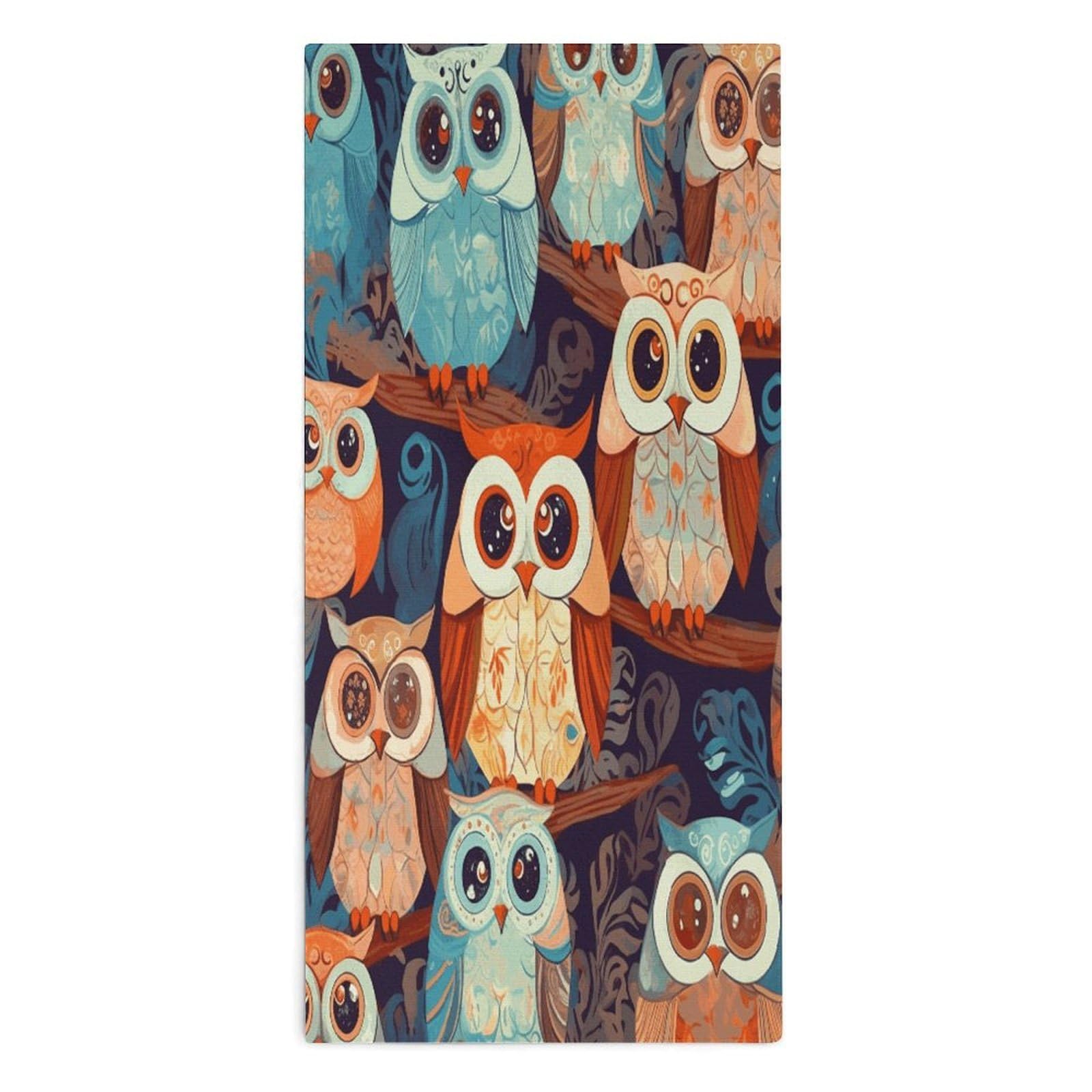 YUXBVKRS Anime Owl Hand Towels for Bathroom 14x29 Inch