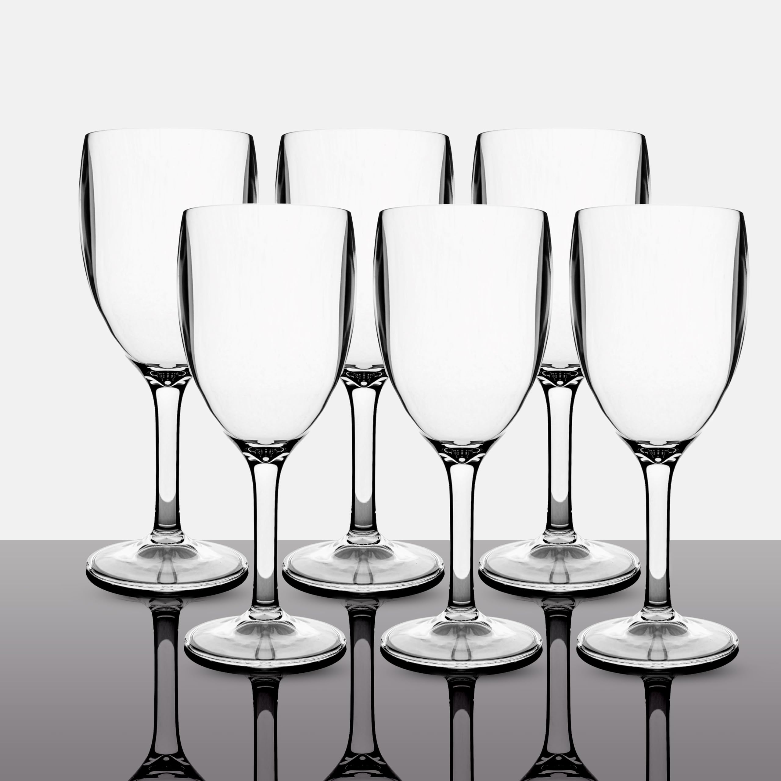 Verre à vin en acrylique incassable Dionysos design élégant sans BPA - Lot de 6