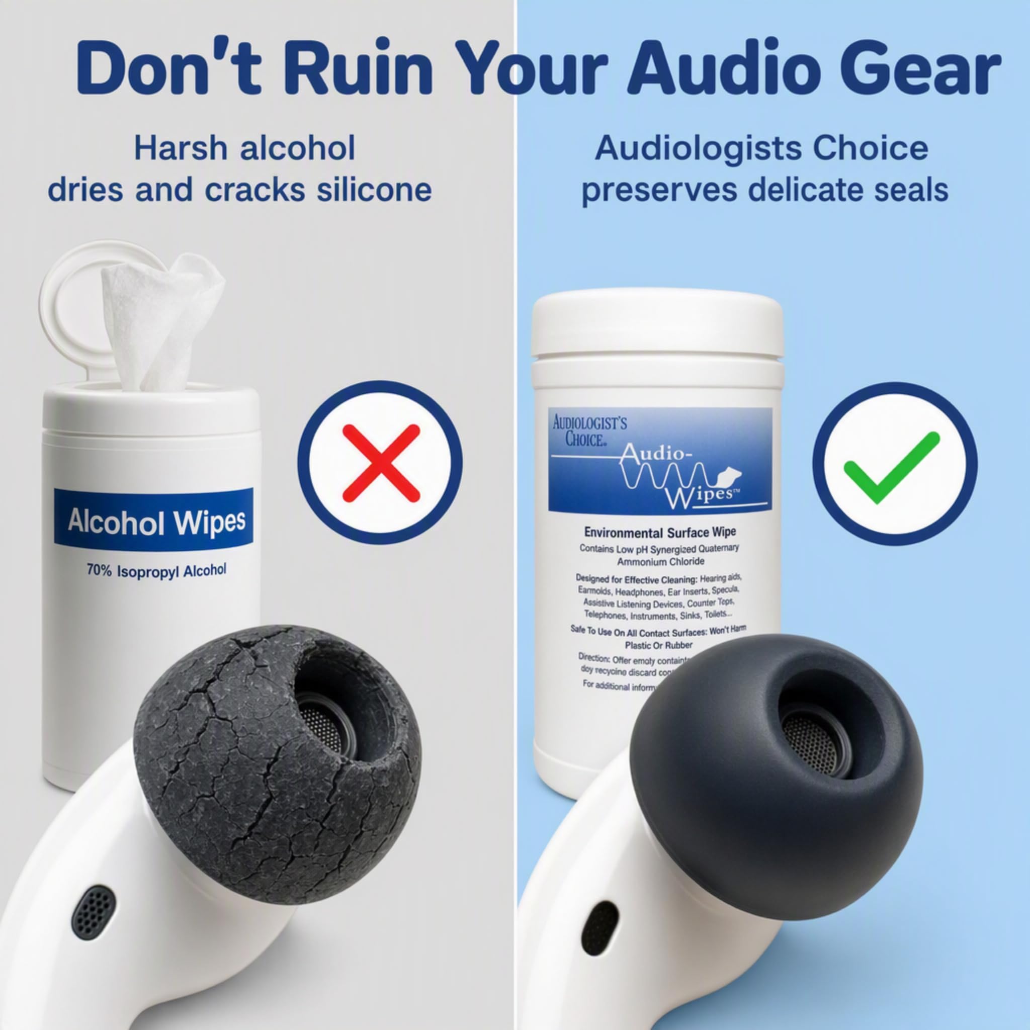 Audiologist's Choice AudioWipes Toallitas, 160 unidades