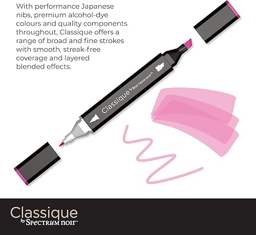 Miniatura 2 de Spectrum Noir Classique Blend - Juego de rotuladores de doble punta para alcohol, color rojo, paquete de 6