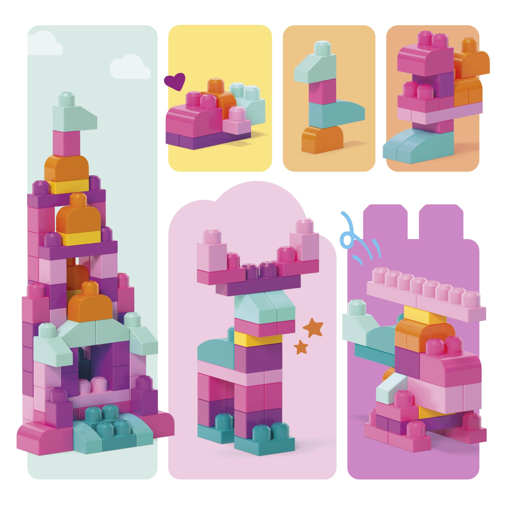 Amazon.co.jp: メガ(MEGA) 1才からのメガブロック たっぷり80個