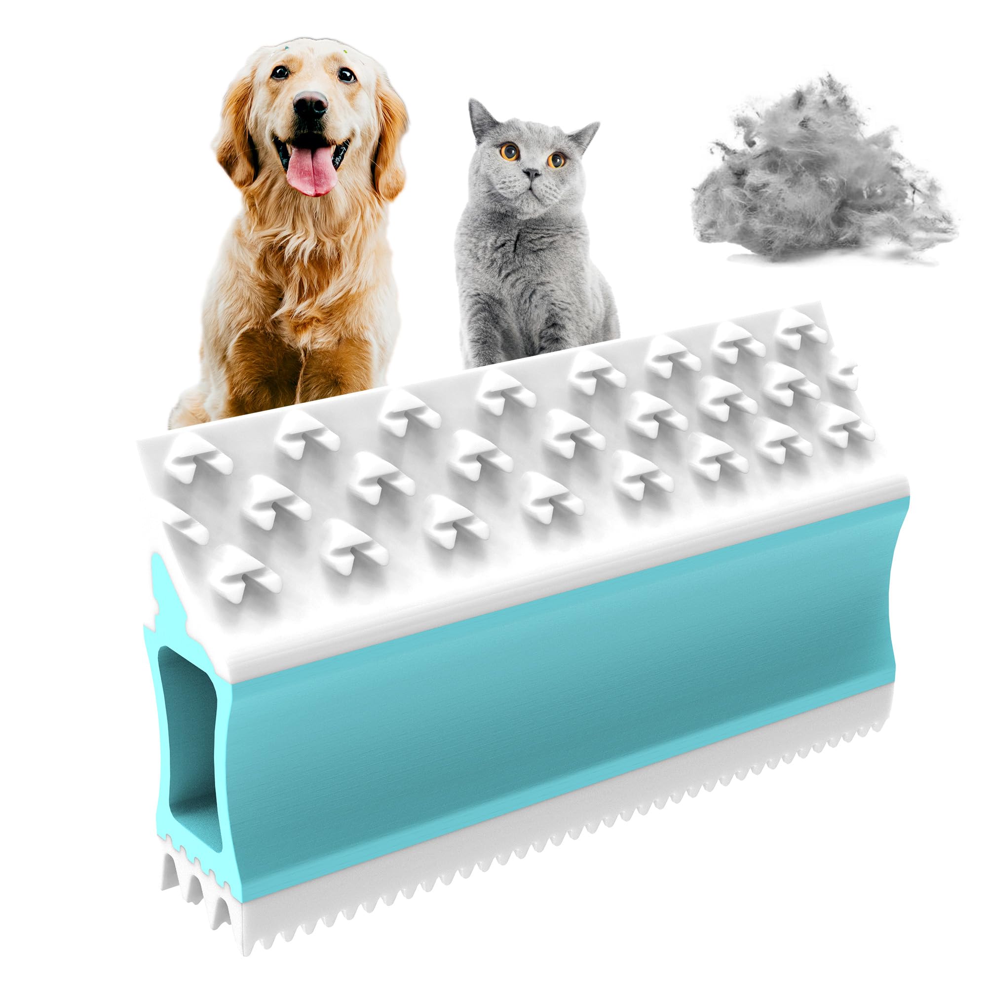 4IN1 Pet Hair Remover, Dog/Cat Fur Removal Tool - Design to Uproot and Clean Embedded Pets Hair in Carpet, Couchs, Cat Trees, Portable Fur Cleaning