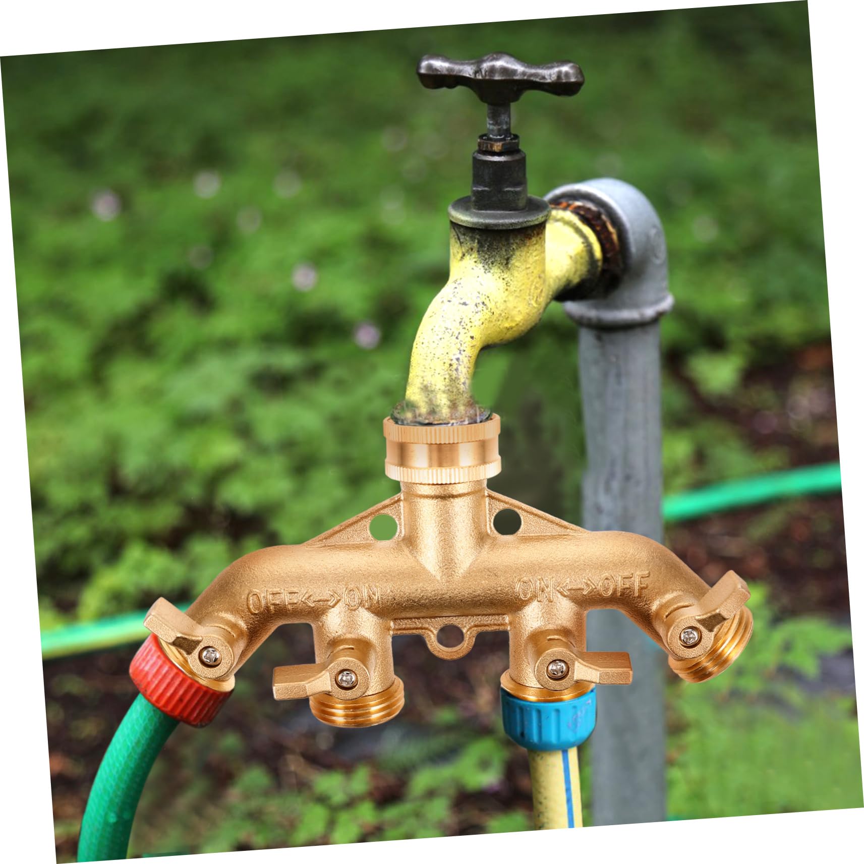 Homoyoyo Connettore per Tubo da Giardino Divisore per Rubinetto Connettore per Tubo Flessibile Vie Adattatore Raccordo Collegamento Rapido