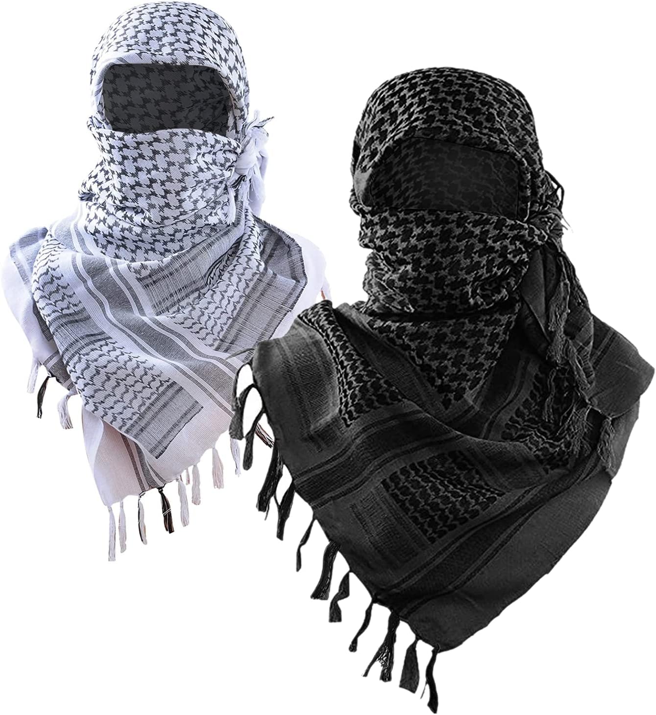 Luxns Military Shemagh Tactical Desert Scarf / 100% Cotton Keffiyeh Scarf Wrap for Men And Women