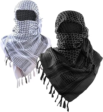 Luxns Military Shemagh Tactical Desert Scarf / 100% Cotton Keffiyeh Scarf Wrap for Men And Women