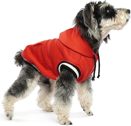 FUAMEY Sudadera con capucha para perro, suéteres de forro polar para perro, sudadera cálida para mascotas, ropa para perro con bolsillo, chaleco de