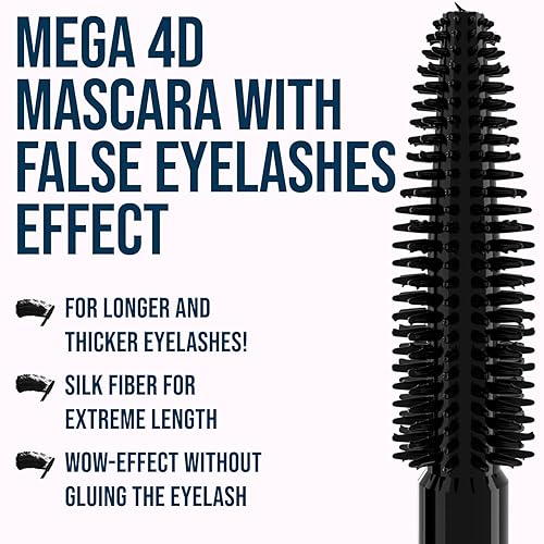 Miniatura 5 de LABX NEW YORK Máscara 4D avanzada para volumen extremo máscara MEGA 4D con efecto de pestañas postizas La mejor máscara impermeable