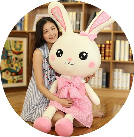 Amazon Co Jp ぬいぐるみウサギ人形子供の人形かわいいかわいいローグウサギ韓国人形の女の子の誕生日プレゼントを送る ピンク 65cm ホーム キッチン